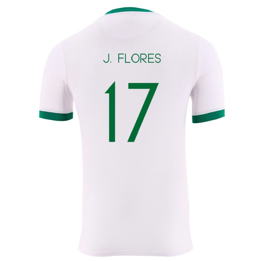 Danxen Hombre Camiseta Bolivia José Flores #17 Blanco Verde Rojo 2ª Equipación 26-28 La Camisa
