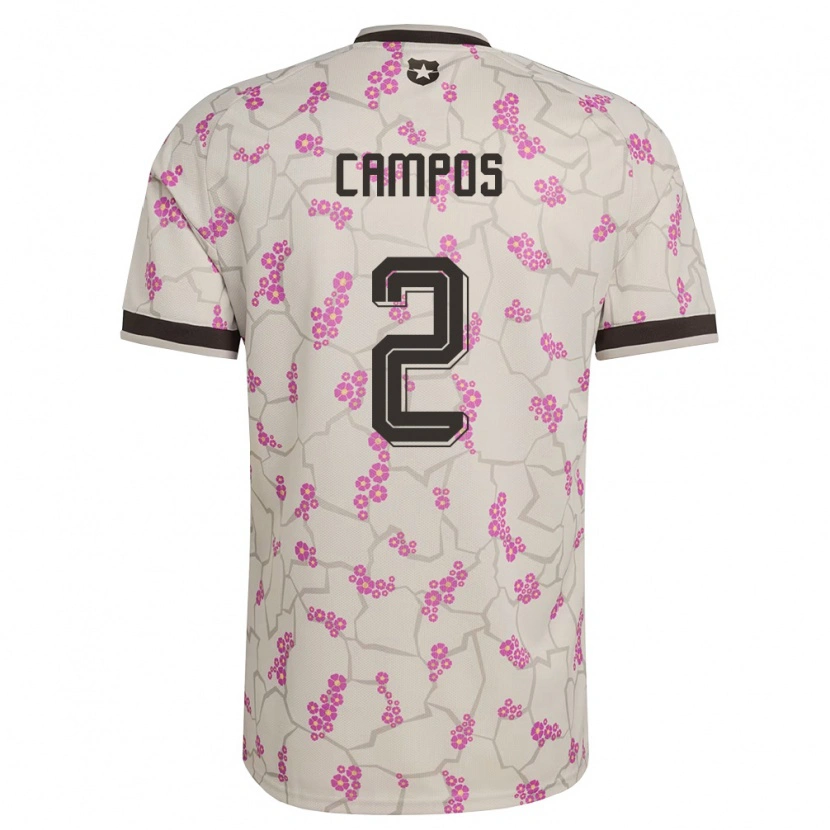 Danxen Hombre Camiseta Chile Víctor Campos #2 Blanco Púrpura 2ª Equipación 26-28 La Camisa