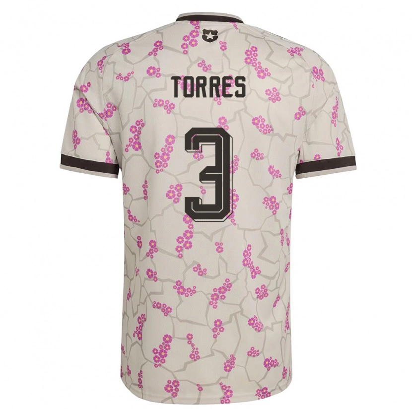 Danxen Hombre Camiseta Chile Bruno Torres #3 Blanco Púrpura 2ª Equipación 26-28 La Camisa