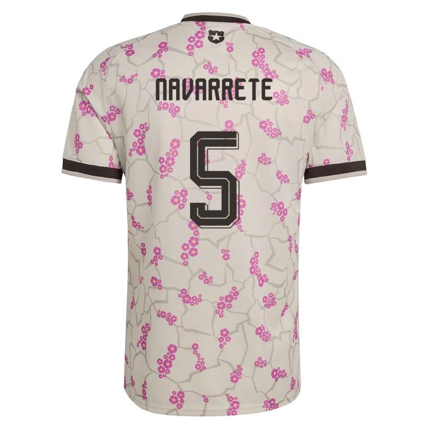 Danxen Hombre Camiseta Chile Martín Navarrete #5 Blanco Púrpura 2ª Equipación 26-28 La Camisa