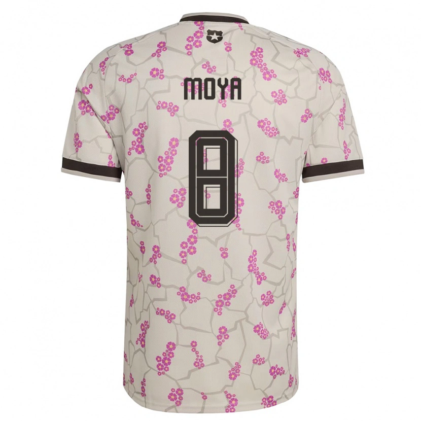 Danxen Hombre Camiseta Chile Flavio Moya #8 Blanco Púrpura 2ª Equipación 26-28 La Camisa