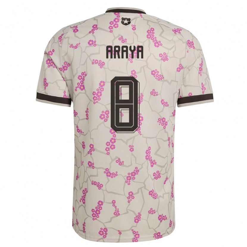 Danxen Hombre Camiseta Chile Karen Araya #8 Blanco Púrpura 2ª Equipación 26-28 La Camisa