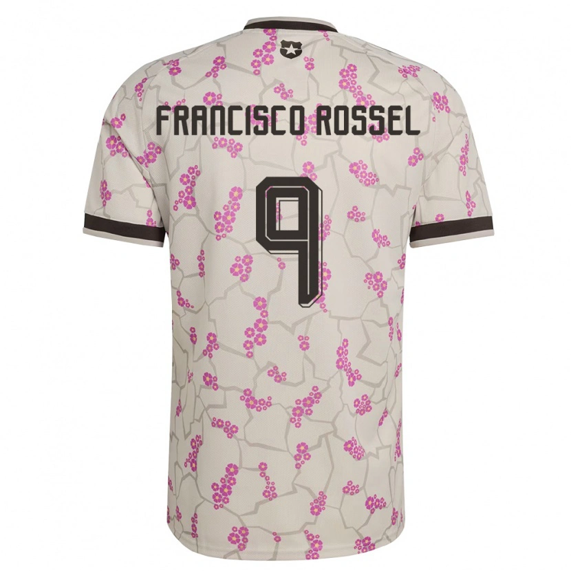 Danxen Hombre Camiseta Chile Juan Francisco Rossel #9 Blanco Púrpura 2ª Equipación 26-28 La Camisa