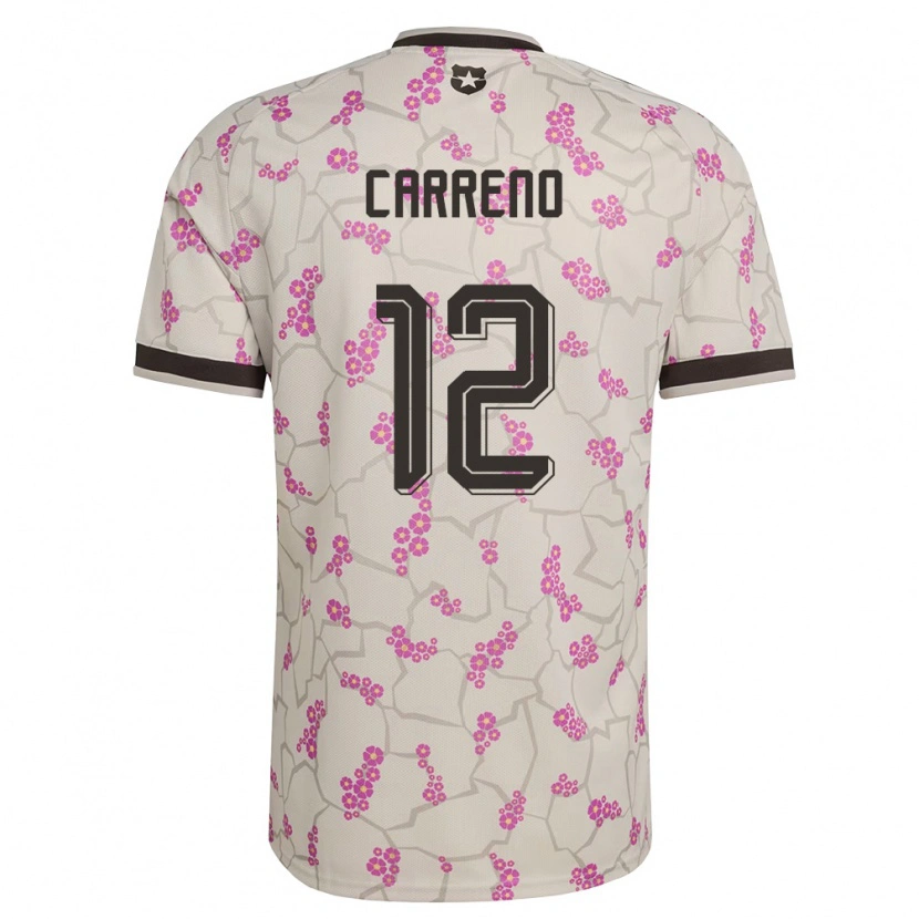 Danxen Hombre Camiseta Chile Diego Carreño #12 Blanco Púrpura 2ª Equipación 26-28 La Camisa