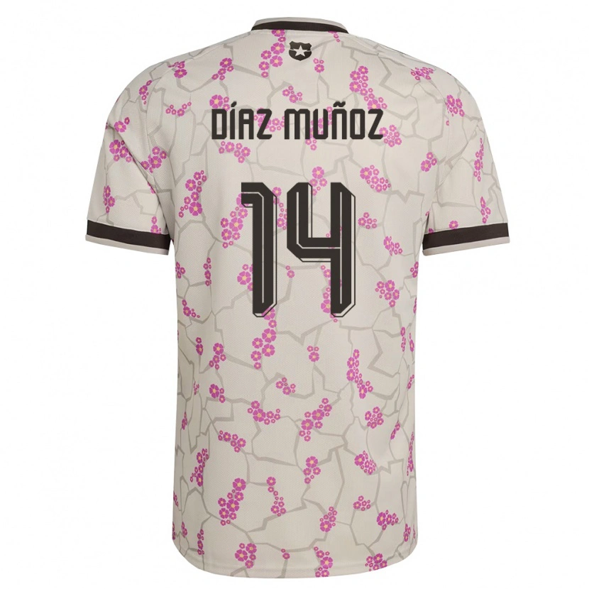 Danxen Hombre Camiseta Chile Cristian Díaz Muñoz #14 Blanco Púrpura 2ª Equipación 26-28 La Camisa