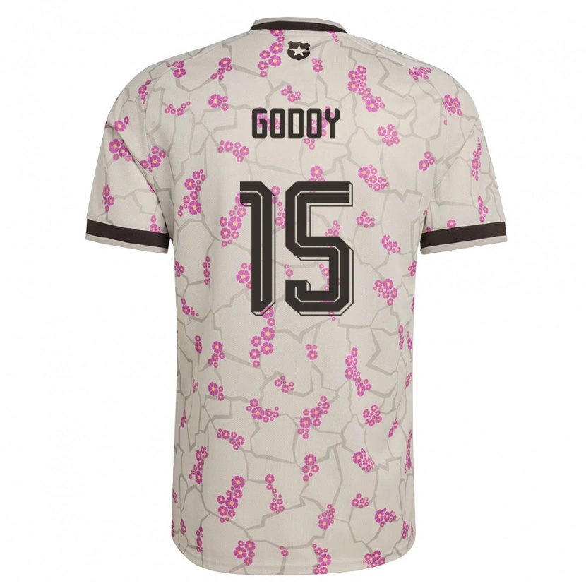Danxen Hombre Camiseta Chile Martín Godoy #15 Blanco Púrpura 2ª Equipación 26-28 La Camisa