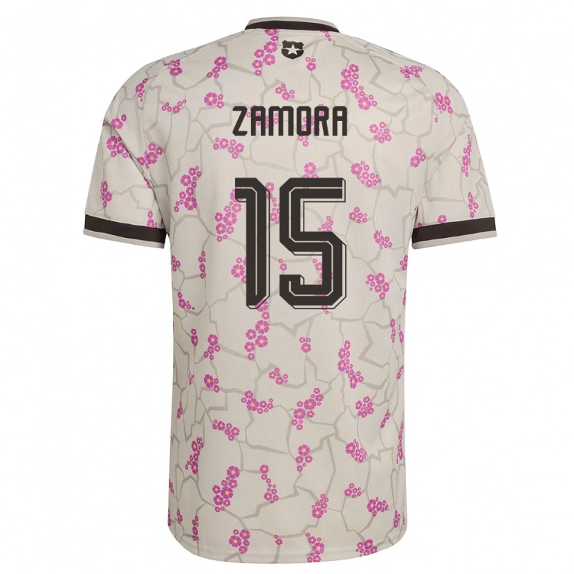 Danxen Hombre Camiseta Chile Daniela Zamora #15 Blanco Púrpura 2ª Equipación 26-28 La Camisa