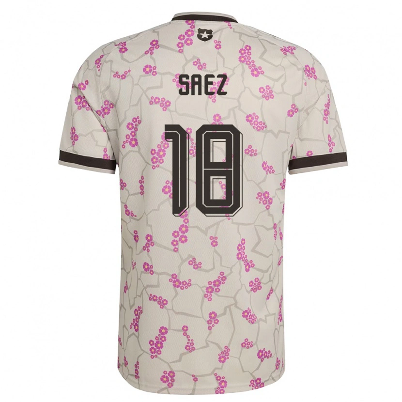 Danxen Hombre Camiseta Chile Camila Sáez #18 Blanco Púrpura 2ª Equipación 26-28 La Camisa