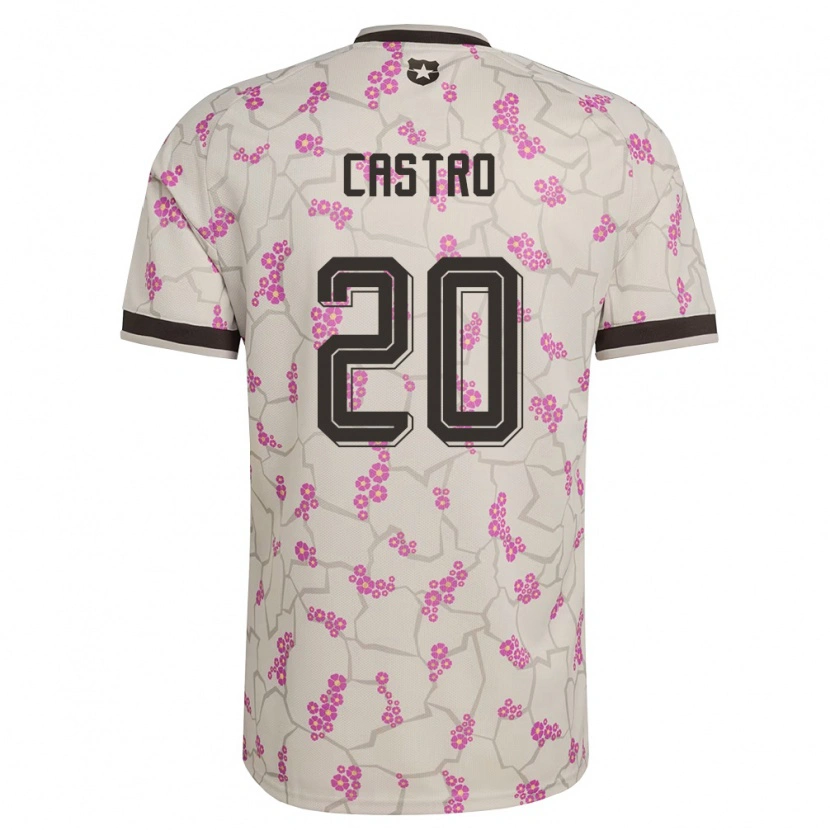 Danxen Hombre Camiseta Chile Benjamín Castro #20 Blanco Púrpura 2ª Equipación 26-28 La Camisa