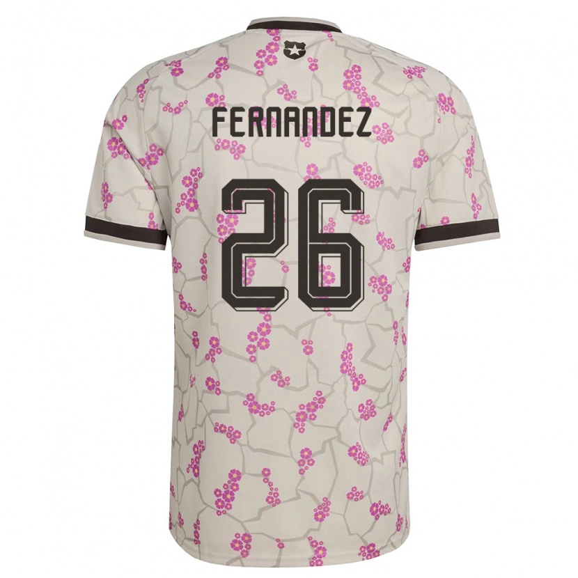 Danxen Hombre Camiseta Chile Nicolás Fernández #26 Blanco Púrpura 2ª Equipación 26-28 La Camisa