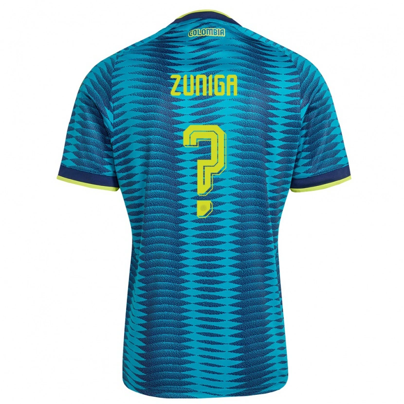 Danxen Hombre Camiseta Colombia Yandel Zuniga #0 Azul Amarillo Marino 2ª Equipación 26-28 La Camisa