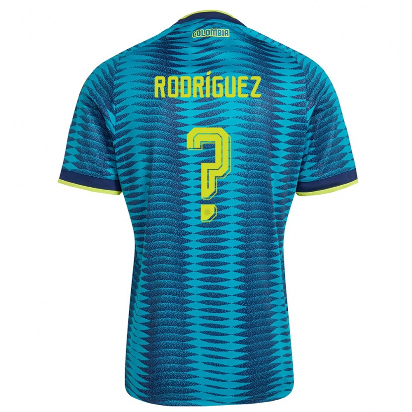 Danxen Hombre Camiseta Colombia Juan Rodríguez #0 Azul Amarillo Marino 2ª Equipación 26-28 La Camisa