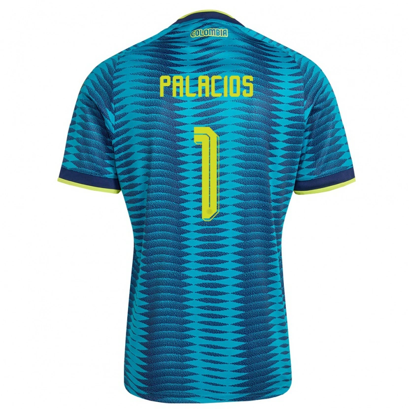 Danxen Hombre Camiseta Colombia Jhonatan Palacios #1 Azul Amarillo Marino 2ª Equipación 26-28 La Camisa