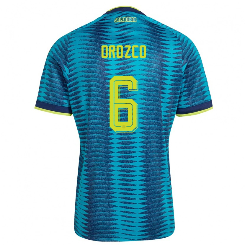 Danxen Hombre Camiseta Colombia Cristian Orozco #6 Azul Amarillo Marino 2ª Equipación 26-28 La Camisa
