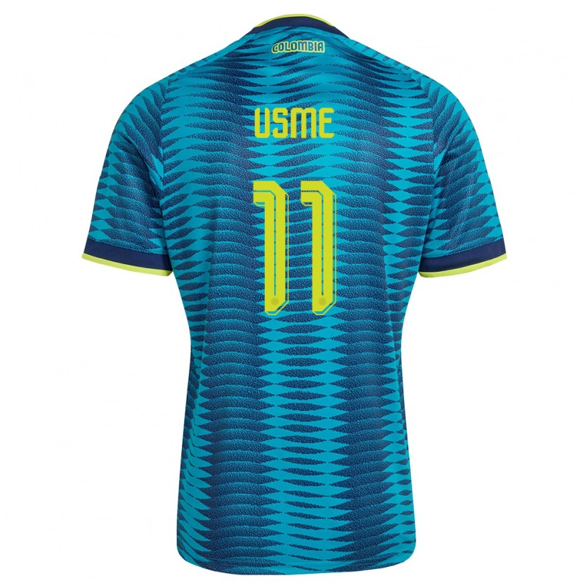 Danxen Hombre Camiseta Colombia Catalina Usme #11 Azul Amarillo Marino 2ª Equipación 26-28 La Camisa