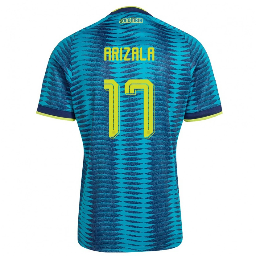 Danxen Hombre Camiseta Colombia Juan Arizala #17 Azul Amarillo Marino 2ª Equipación 26-28 La Camisa
