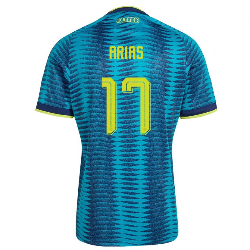 Danxen Hombre Camiseta Colombia Carolina Arias #17 Azul Amarillo Marino 2ª Equipación 26-28 La Camisa