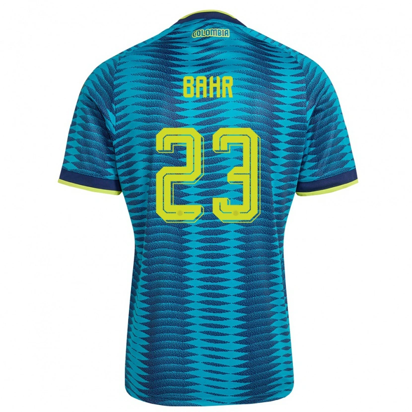 Danxen Hombre Camiseta Colombia Elexa Bahr #23 Azul Amarillo Marino 2ª Equipación 26-28 La Camisa