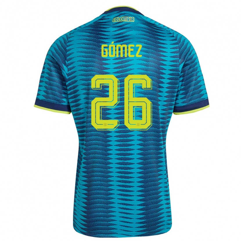 Danxen Hombre Camiseta Colombia Andrés Gómez #26 Azul Amarillo Marino 2ª Equipación 26-28 La Camisa