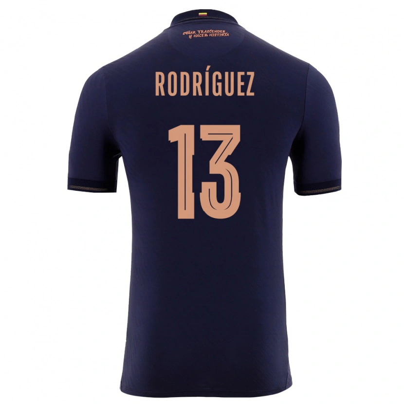 Danxen Hombre Camiseta Ecuador Emerson Rodríguez #13 Marino Oro 2ª Equipación 26-28 La Camisa