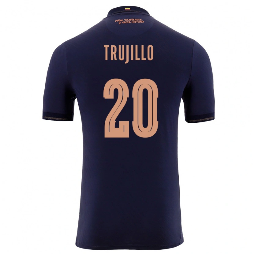 Danxen Hombre Camiseta Ecuador Isabel Trujillo #20 Marino Oro 2ª Equipación 26-28 La Camisa