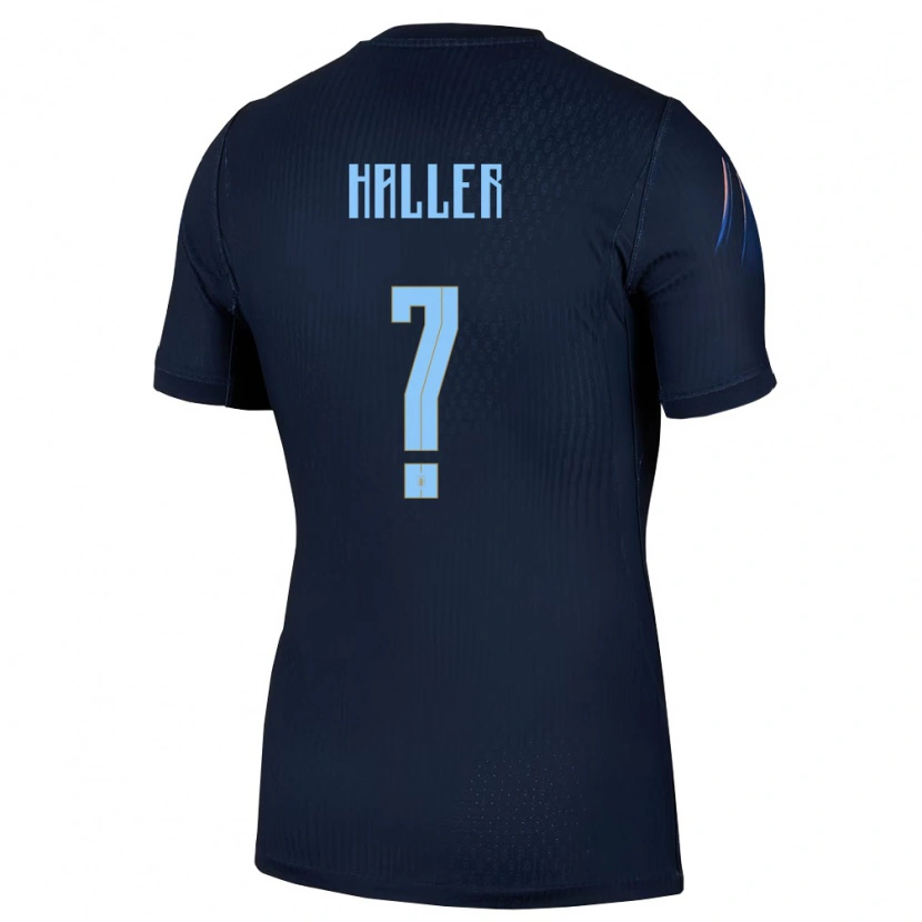 Danxen Hombre Camiseta Uruguay Emiliano Haller #0 Negro Azul 2ª Equipación 26-28 La Camisa