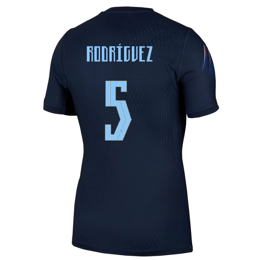 Danxen Hombre Camiseta Uruguay Juan Rodríguez #5 Negro Azul 2ª Equipación 26-28 La Camisa