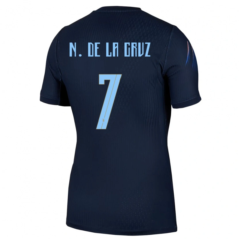 Danxen Hombre Camiseta Uruguay Nicolás De La Cruz #7 Negro Azul 2ª Equipación 26-28 La Camisa