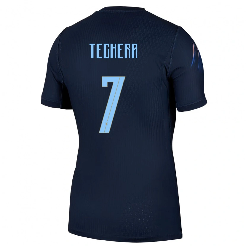 Danxen Hombre Camiseta Uruguay Facundo Techera #7 Negro Azul 2ª Equipación 26-28 La Camisa