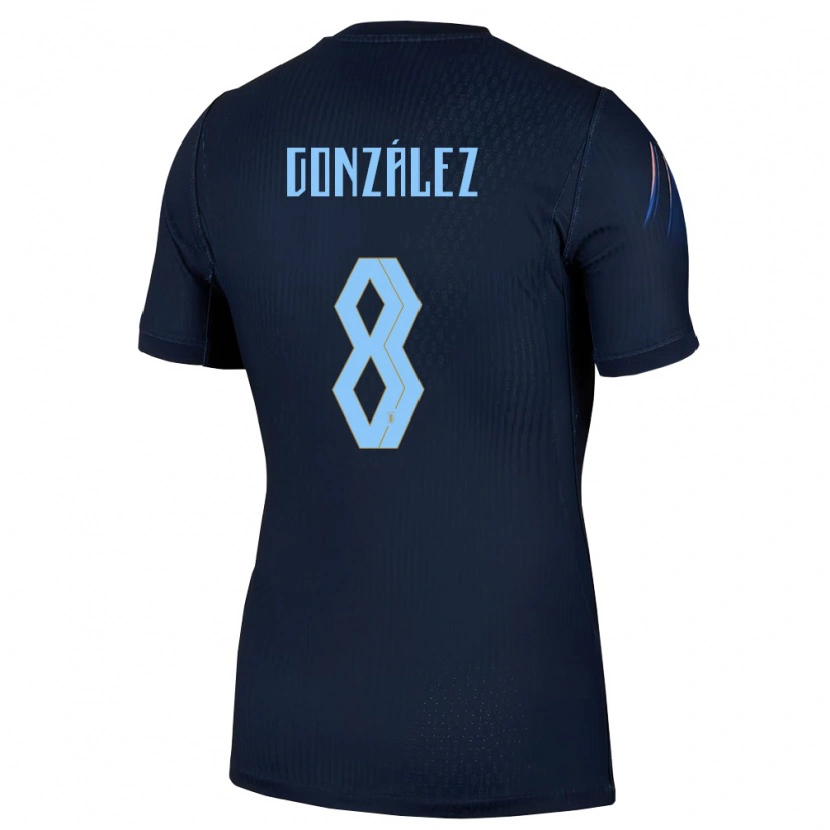 Danxen Hombre Camiseta Uruguay Luciano Gonzalez #8 Negro Azul 2ª Equipación 26-28 La Camisa