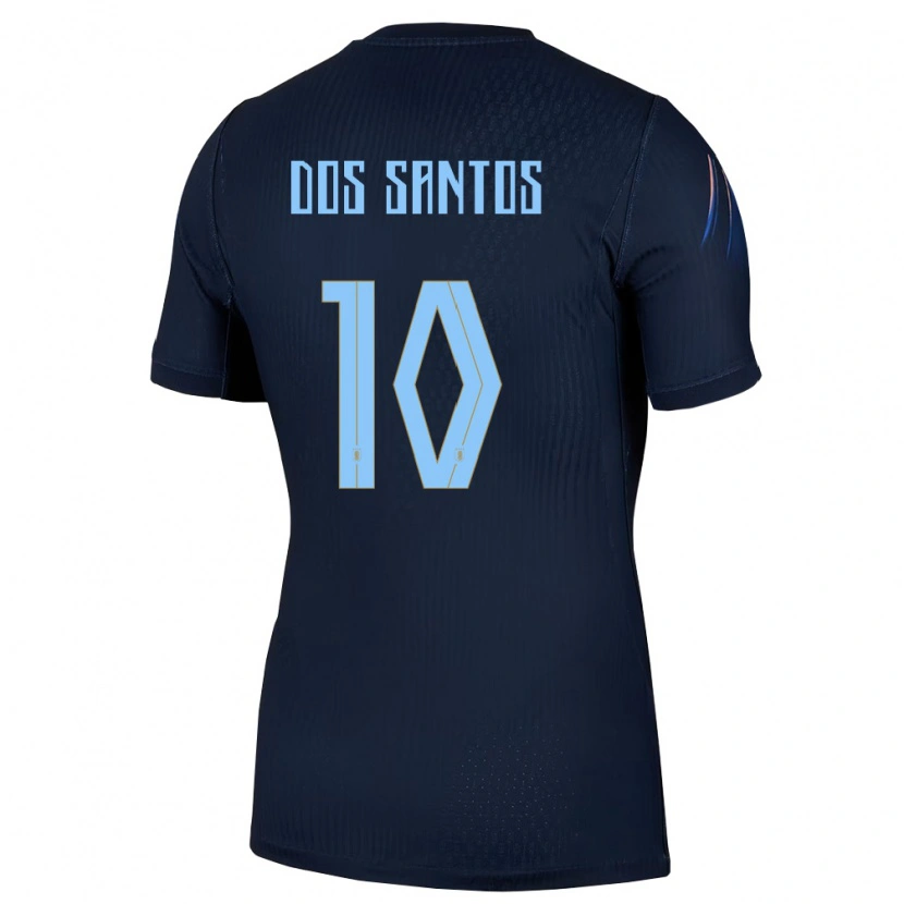 Danxen Hombre Camiseta Uruguay Agustín Dos Santos #10 Negro Azul 2ª Equipación 26-28 La Camisa