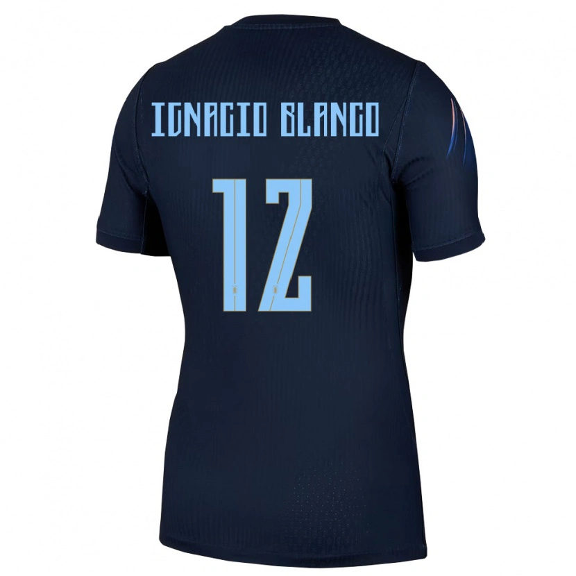 Danxen Hombre Camiseta Uruguay Juan Ignacio Blanco #12 Negro Azul 2ª Equipación 26-28 La Camisa
