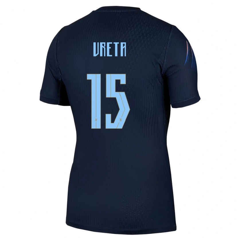 Danxen Hombre Camiseta Uruguay Mateo Ureta #15 Negro Azul 2ª Equipación 26-28 La Camisa