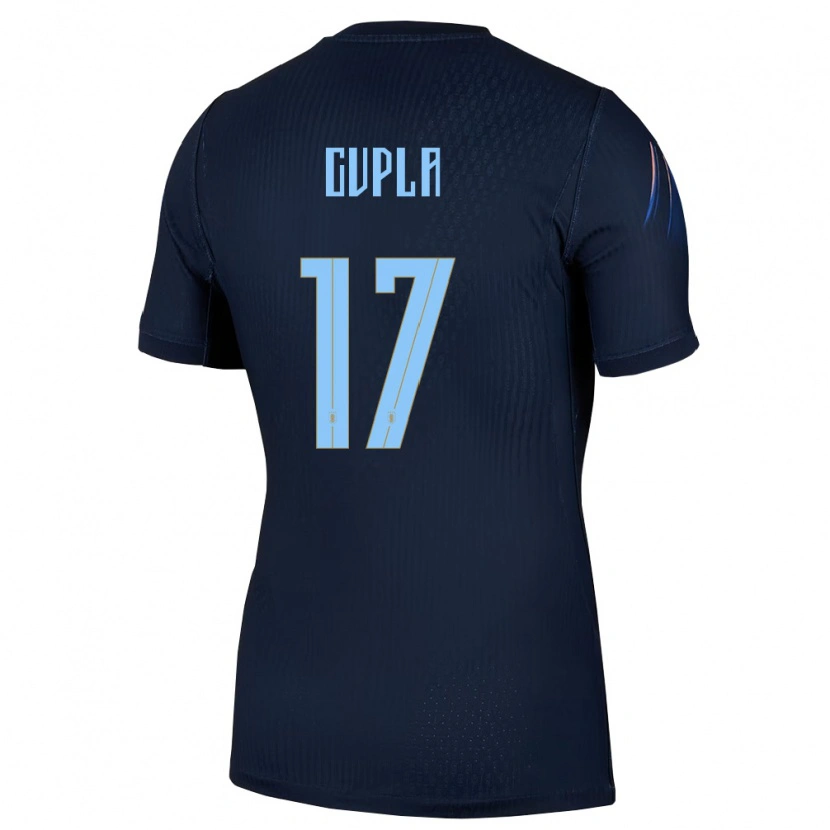 Danxen Hombre Camiseta Uruguay Renzo Cupla #17 Negro Azul 2ª Equipación 26-28 La Camisa