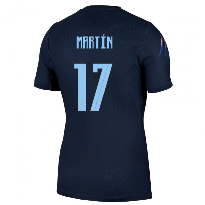 Danxen Hombre Camiseta Uruguay Juan Martin #17 Negro Azul 2ª Equipación 26-28 La Camisa
