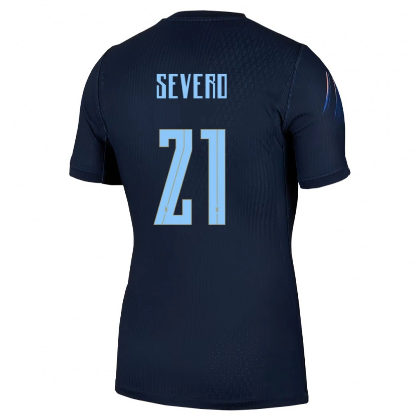 Danxen Hombre Camiseta Uruguay Alejandro Severo #21 Negro Azul 2ª Equipación 26-28 La Camisa