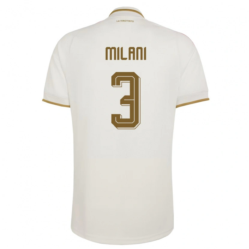 Danxen Hombre Camiseta Venezuela Alessandro Milani #3 Marfil Amarillo 2ª Equipación 26-28 La Camisa