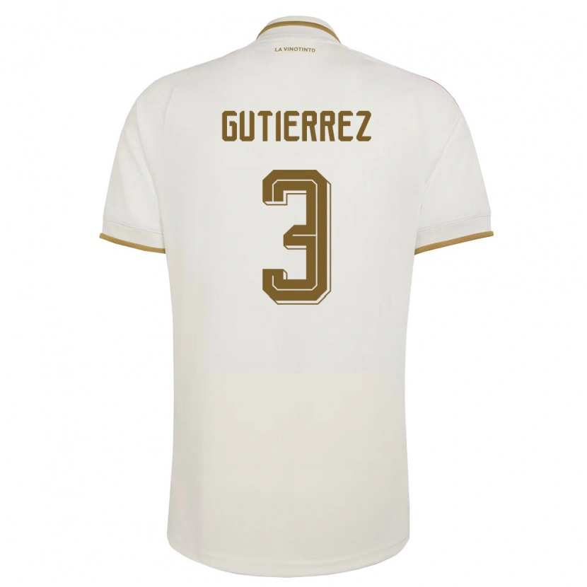 Danxen Hombre Camiseta Venezuela Nairelis Gutiérrez #3 Marfil Amarillo 2ª Equipación 26-28 La Camisa