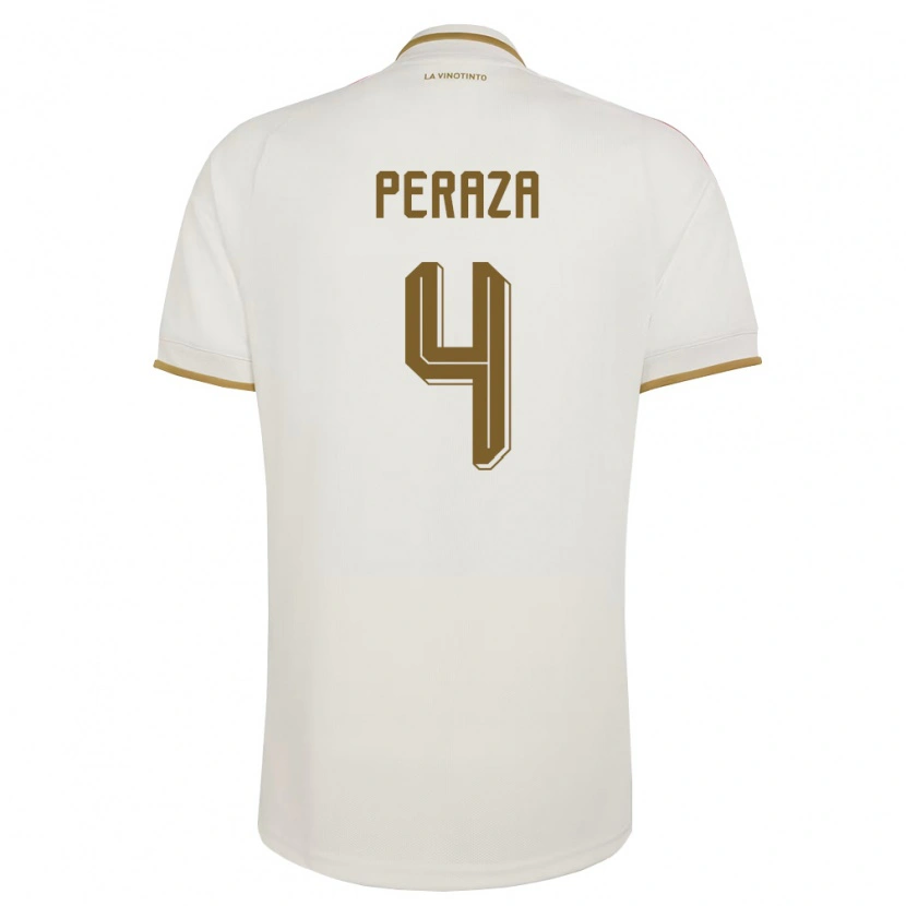 Danxen Hombre Camiseta Venezuela María Peraza #4 Marfil Amarillo 2ª Equipación 26-28 La Camisa