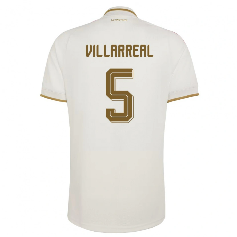 Danxen Hombre Camiseta Venezuela Marco Villarreal #5 Marfil Amarillo 2ª Equipación 26-28 La Camisa