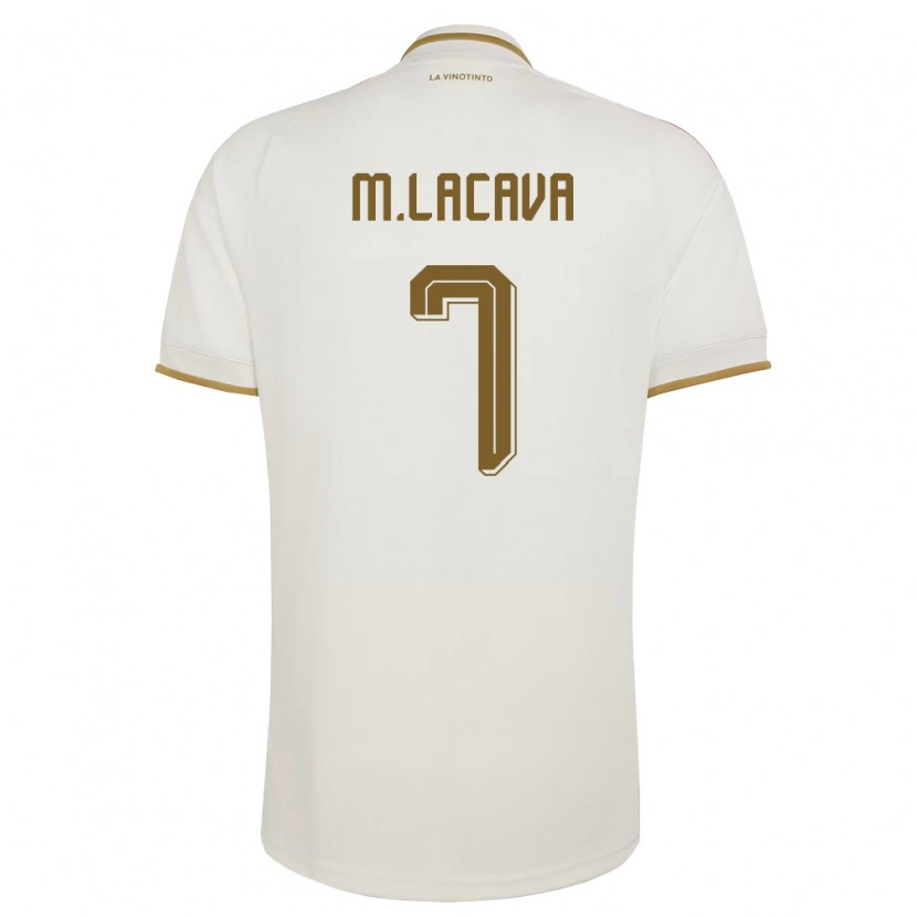 Danxen Hombre Camiseta Venezuela Matías Lacava #7 Marfil Amarillo 2ª Equipación 26-28 La Camisa