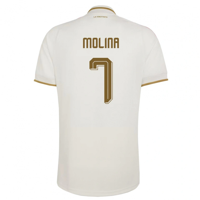 Danxen Hombre Camiseta Venezuela Gregory Molina #7 Marfil Amarillo 2ª Equipación 26-28 La Camisa