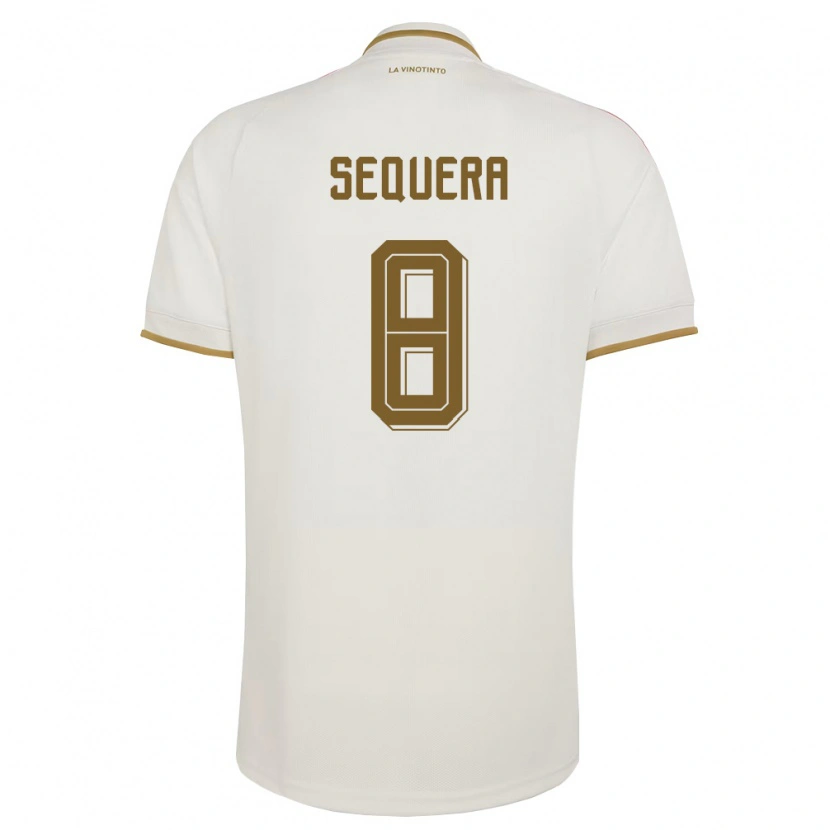 Danxen Hombre Camiseta Venezuela Giovanny Sequera #8 Marfil Amarillo 2ª Equipación 26-28 La Camisa