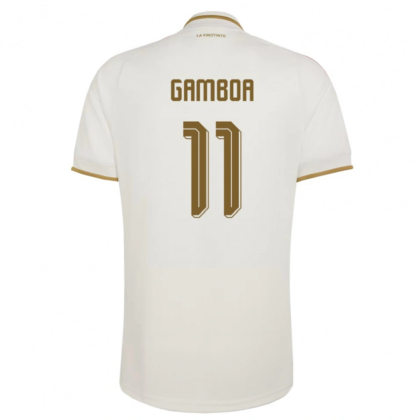 Danxen Hombre Camiseta Venezuela José Gamboa #11 Marfil Amarillo 2ª Equipación 26-28 La Camisa