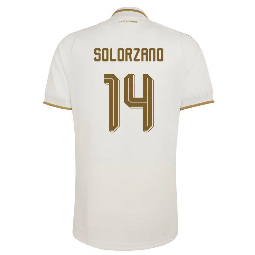 Danxen Hombre Camiseta Venezuela Fabiola Solórzano #14 Marfil Amarillo 2ª Equipación 26-28 La Camisa