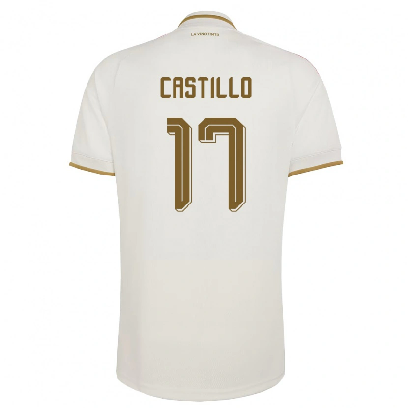 Danxen Hombre Camiseta Venezuela Edson Castillo #17 Marfil Amarillo 2ª Equipación 26-28 La Camisa