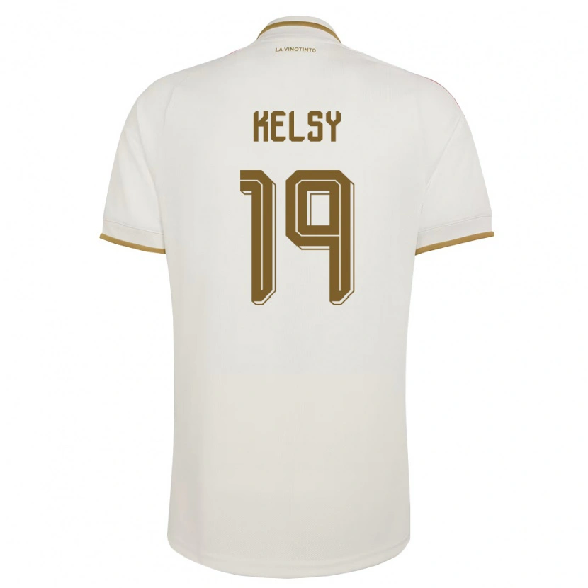 Danxen Hombre Camiseta Venezuela Kevin Kelsy #19 Marfil Amarillo 2ª Equipación 26-28 La Camisa