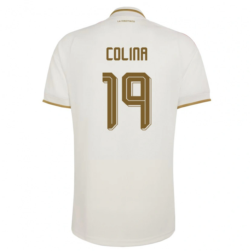 Danxen Hombre Camiseta Venezuela Junior Colina #19 Marfil Amarillo 2ª Equipación 26-28 La Camisa