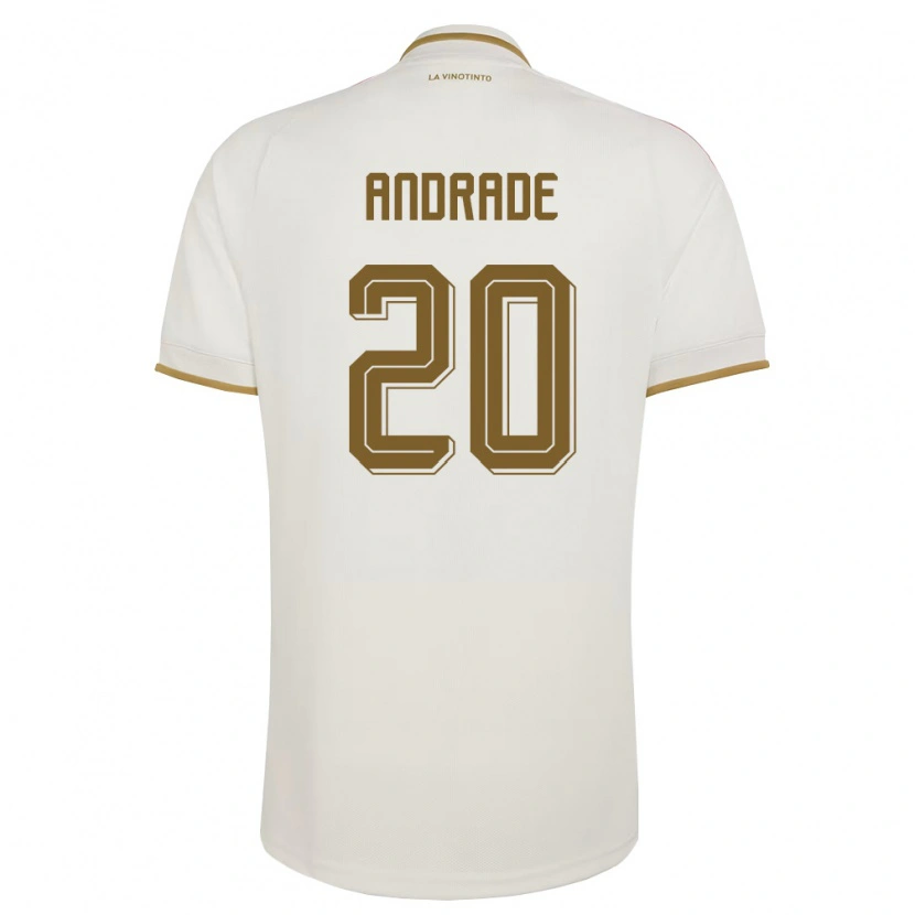 Danxen Hombre Camiseta Venezuela Cristhian Andrade #20 Marfil Amarillo 2ª Equipación 26-28 La Camisa