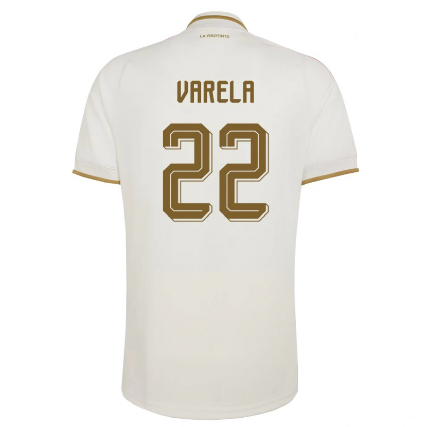 Danxen Hombre Camiseta Venezuela Cristopher Varela #22 Marfil Amarillo 2ª Equipación 26-28 La Camisa